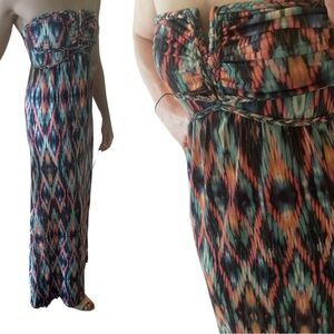 Summer cotton fitted maxi dress - size small
